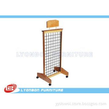 Mobile MDF Natural Wooden Display Stands With Casters , Cus